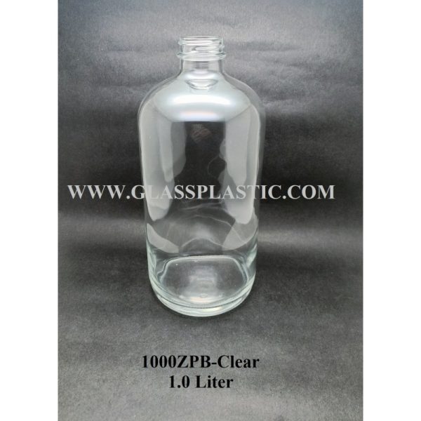 1.0 Liter Syrup Glass Bottle - Amber / Clear - Image 4