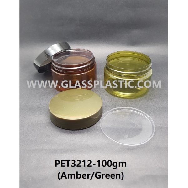 100ml PET Jar - Green & Amber - Image 2