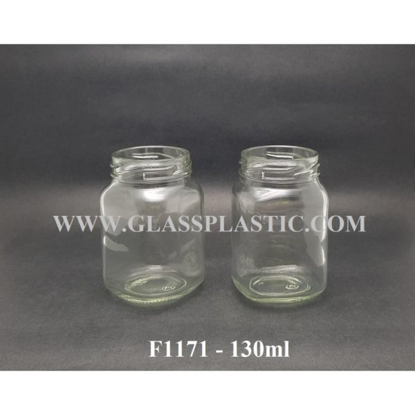 Square Glass Jar - 130ml - Image 2