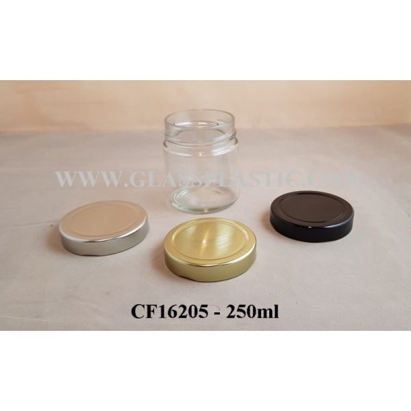 250ml Round Glass Jar  - Tall Cap - Image 2