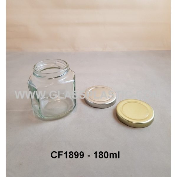 180ml Square Glass Jar with Curve Edges - Image 2