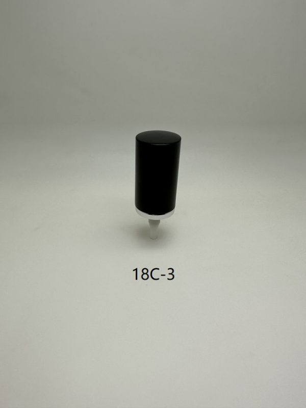 18mm Shinny Silver Lotion Pump with Black Cover - Image 2