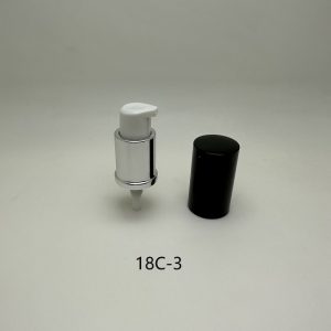 18mm Shinny Silver Lotion Pump with Black Cover