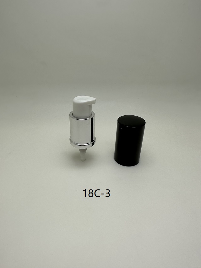 18mm Shinny Silver Lotion Pump with Black Cover