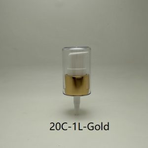 20mm Gold Lotion Pump with Transparent Cover