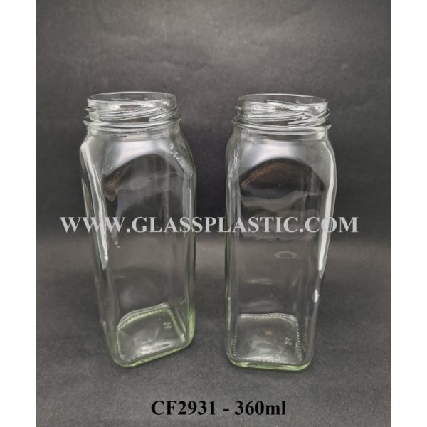 360ml Square Glass Jar - Image 3