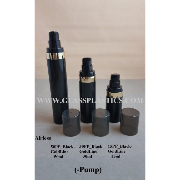 Airless Pump - PP Black with Gold Line - Image 3