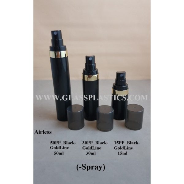Airless Pump - PP Black with Gold Line - Image 2