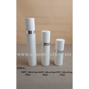 Airless Pump - PP White with Silver Line
