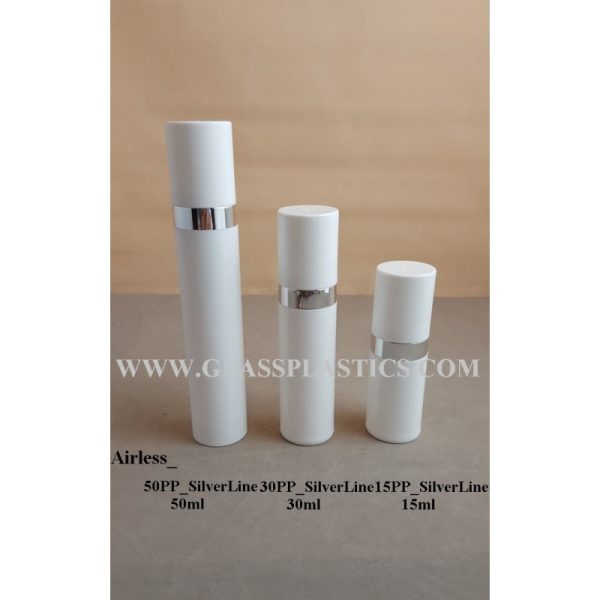 Airless Pump - PP White with Silver Line