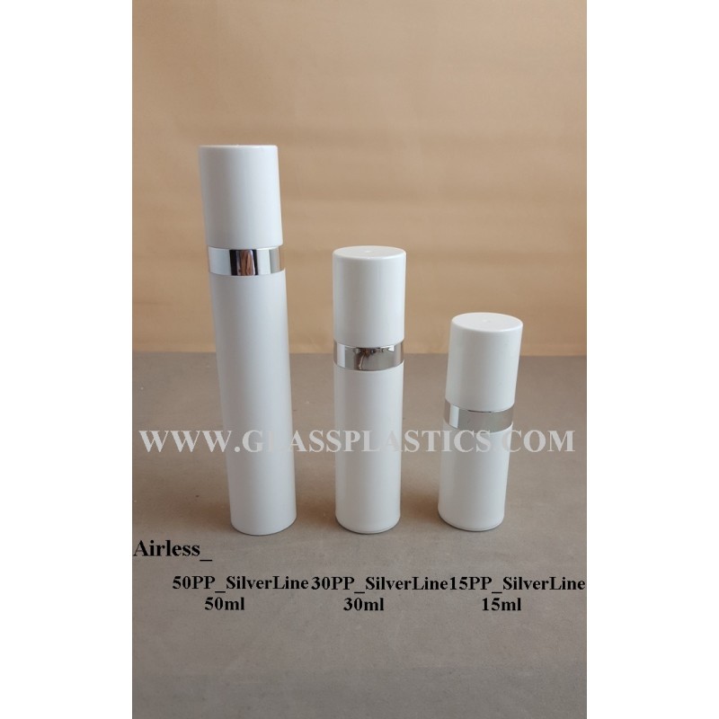 Airless Pump – PP White with Silver Line