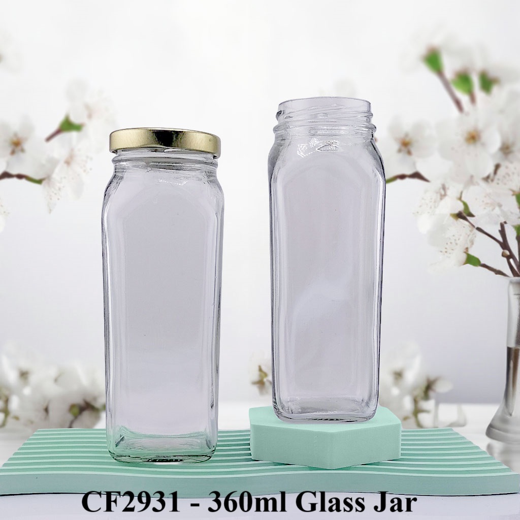 360ml Square Glass Jar