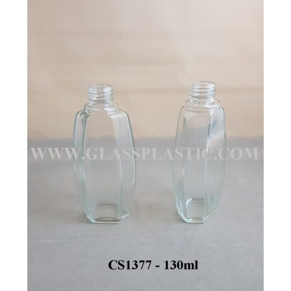Cosmetic Glass Bottle - 130ml Hexagon Shape - Image 2
