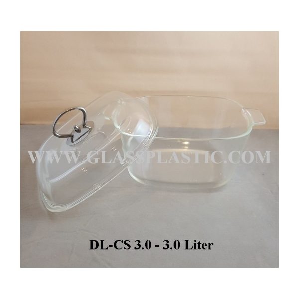 3.0 liter Square Casserole glass Jar - Image 2
