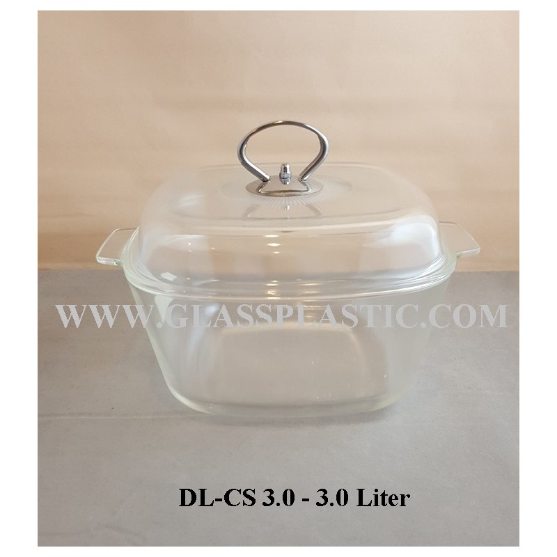 3.0 liter Square Casserole glass Jar