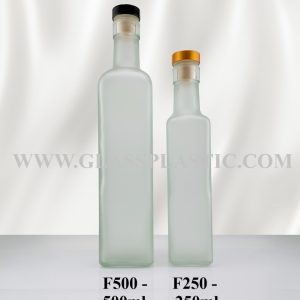 Frosted Square Bottle with Cork