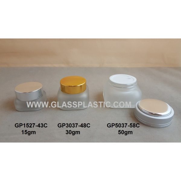 Cosmetic Square Glass  Jar - 15gm, 30gm, 50gm - Image 2