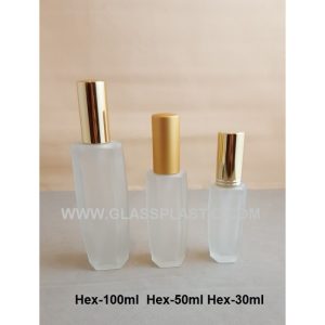 Cosmetic Glass Bottle - Hexagon Shape
