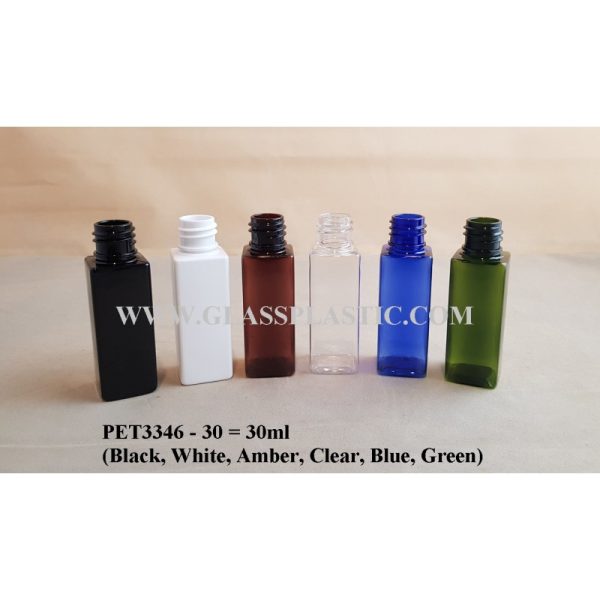 Cosmetic PET Bottle - 30ml Square - Image 2