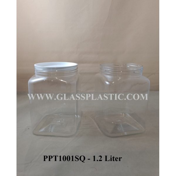 Square PET Jar - 1.2 Liter - Image 2