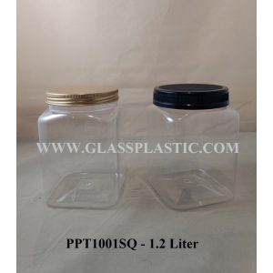 Square PET Jar - 1.2 Liter