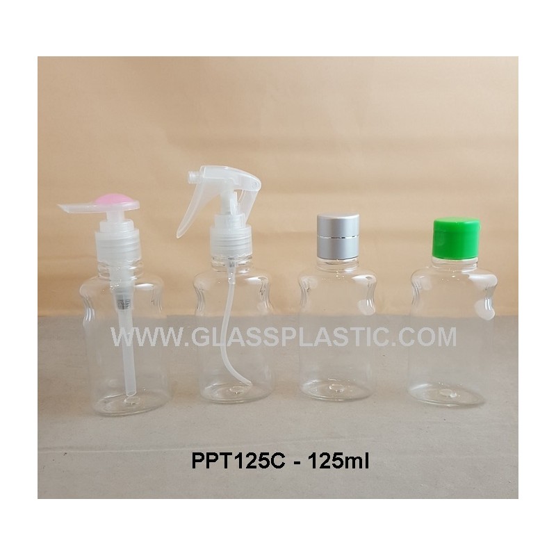 Cosmetic Flat PET Bottle – 125ml