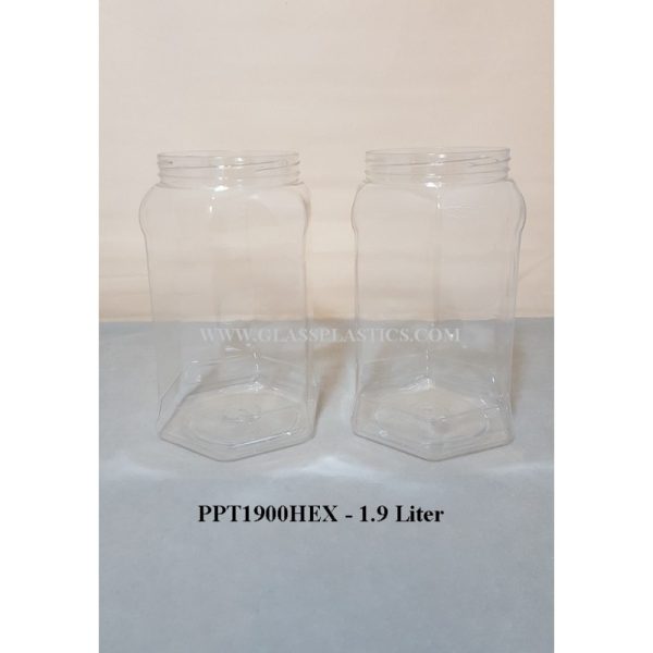 Hexagon PET Jar - 1.9 Liter - Image 2