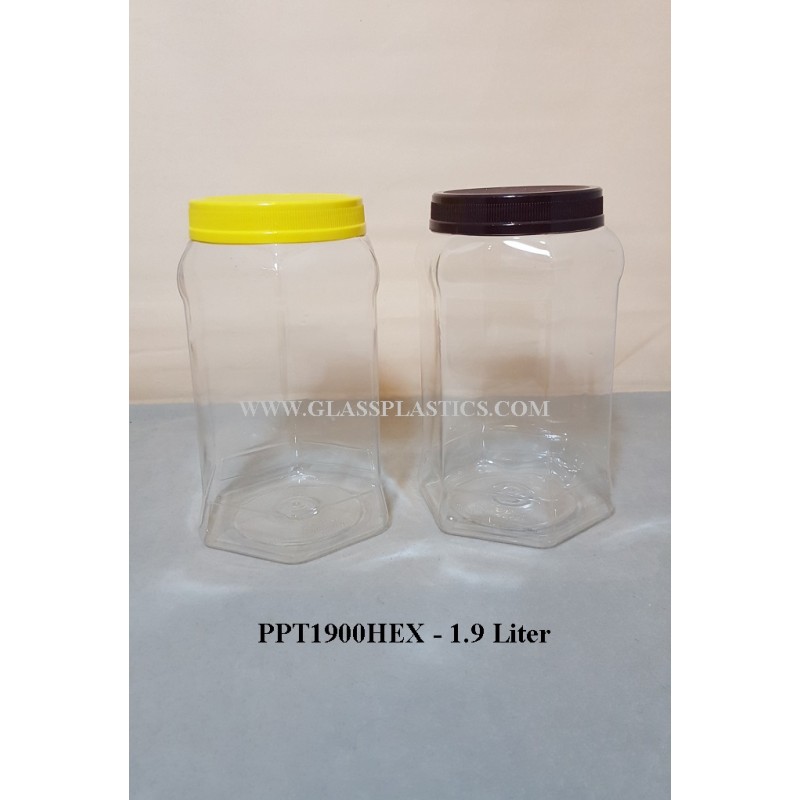 Hexagon PET Jar – 1.9 Liter