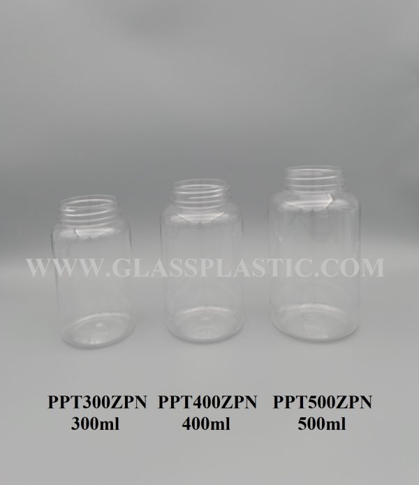 Tablet Round PET Bottle : 300ml, 400ml, 500ml (ZPN Series) - Image 2