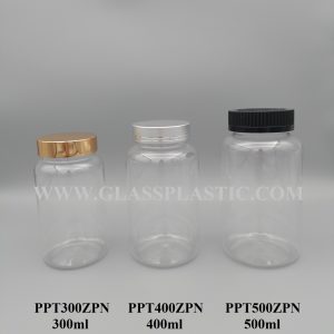 Tablet Round PET Bottle : 300ml, 400ml, 500ml (ZPN Series)