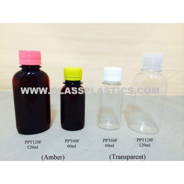 PET Plastic Bottle - 60ml ~ 120ml Oval
