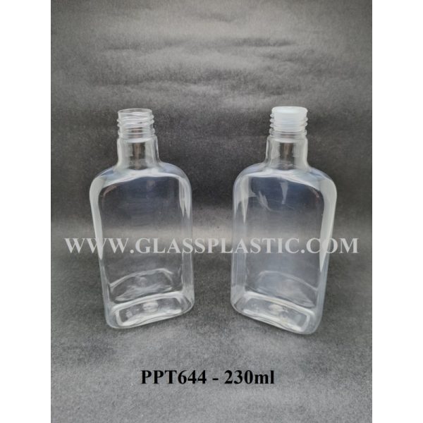 PET Plastic Square  Bottle - 230ml - Image 2