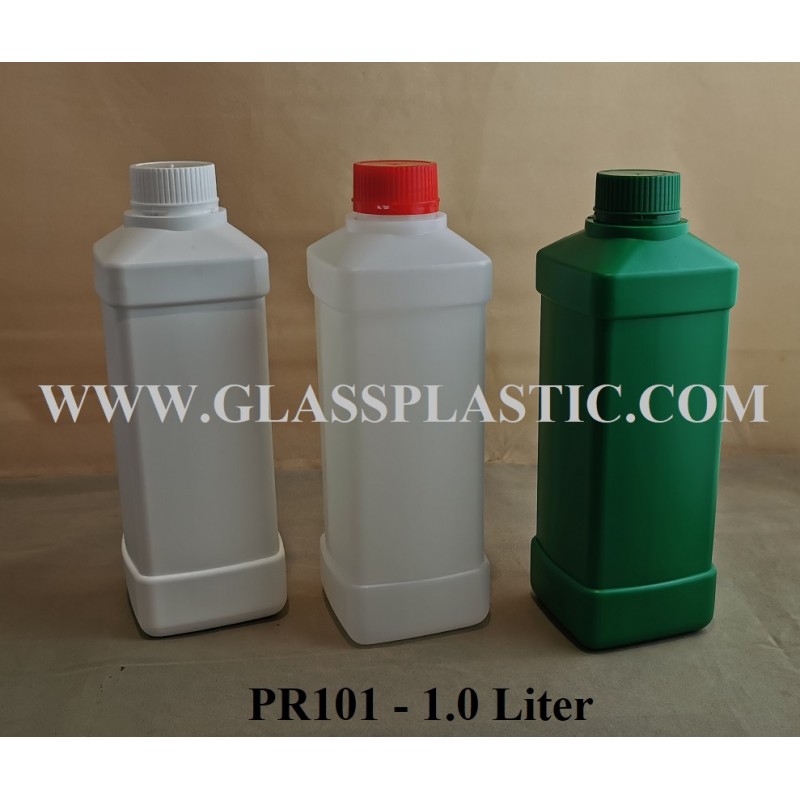 1.0 Liter HDPE Square Bottle