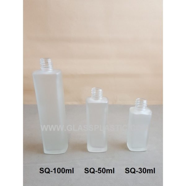 Cosmetic Glass Bottle - Square Shape - Image 2