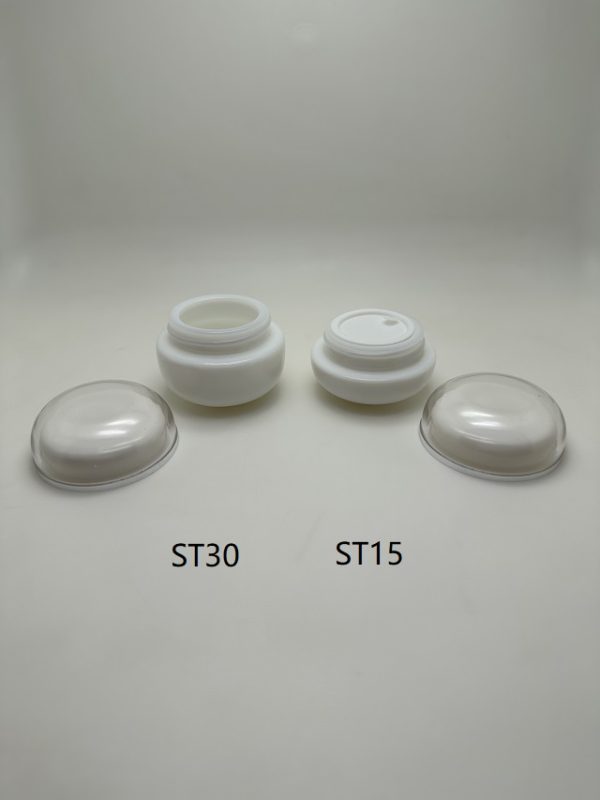 15gm and 30gm White Round Glass Jar - Image 2