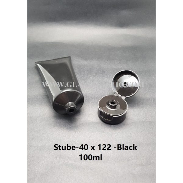 Soft Tube with Flip Cap- 100ml (Black & White) - Image 3