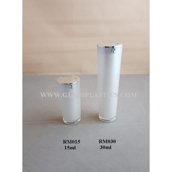 Acrylic Round Airless Bottle - 15ml & 30ml (RM Series)