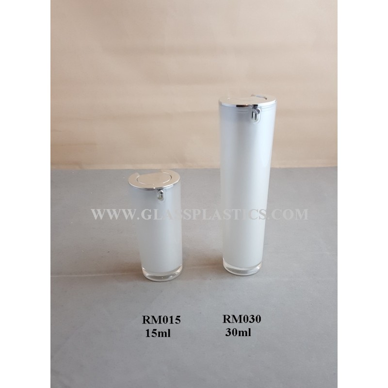 Acrylic Round Airless Bottle – 15ml & 30ml (RM Series)