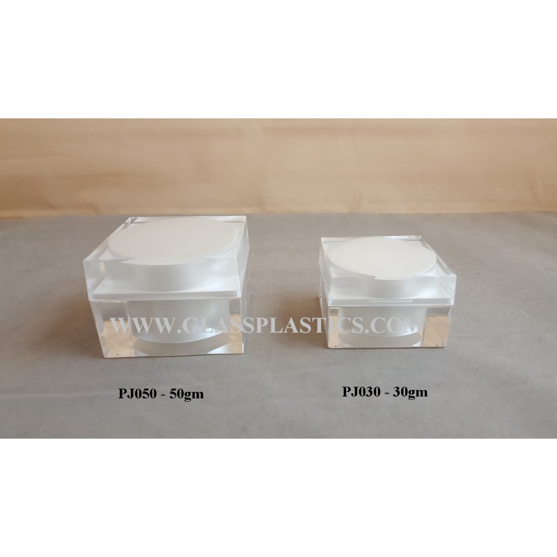 Acrylic Square Jar – 30gm, 50gm (PJ Series)