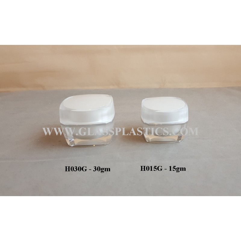 Acrylic Square Jar – 15gm, 30gm (HO Series)