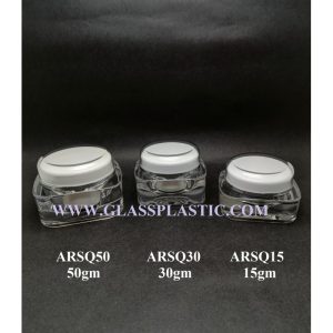 Acrylic Square Jar - 15gm, 30gm, 50gm (ARSQ Series)
