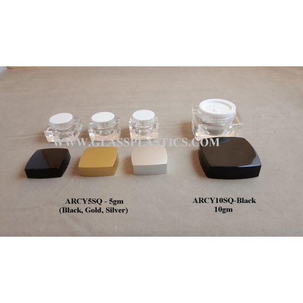 Square Acrylic Jar - 5gm & 10gm - Image 2