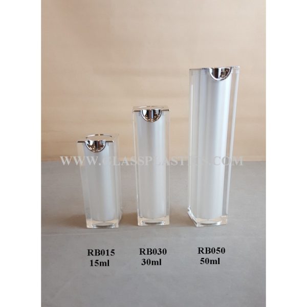 Acrylic Square Airless Bottle - 15ml to 50ml (RB Series) - Image 2