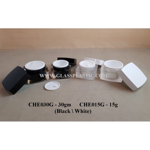 Acrylic Square Bottle & Jar- 15ml & 30ml - CHE Series - Image 3