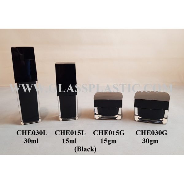 Acrylic Square Bottle & Jar- 15ml & 30ml - CHE Series - Image 2