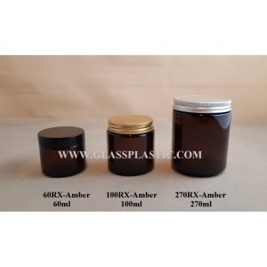 Cream Glass Jar - 60ml, 100ml & 270ml