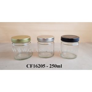 250ml Round Glass Jar - Tall Cap