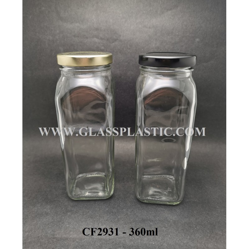 360ml Square Glass Jar