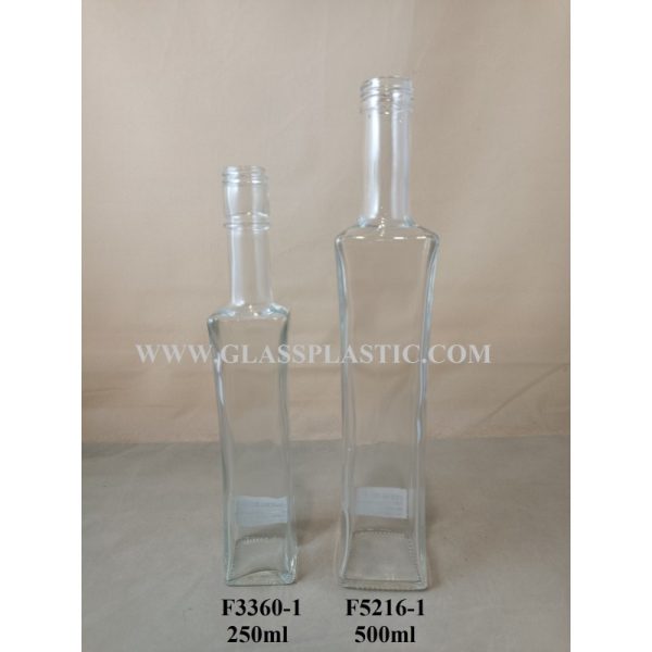 Square Slim Glass Bottle - 250ml & 500ml - Image 3