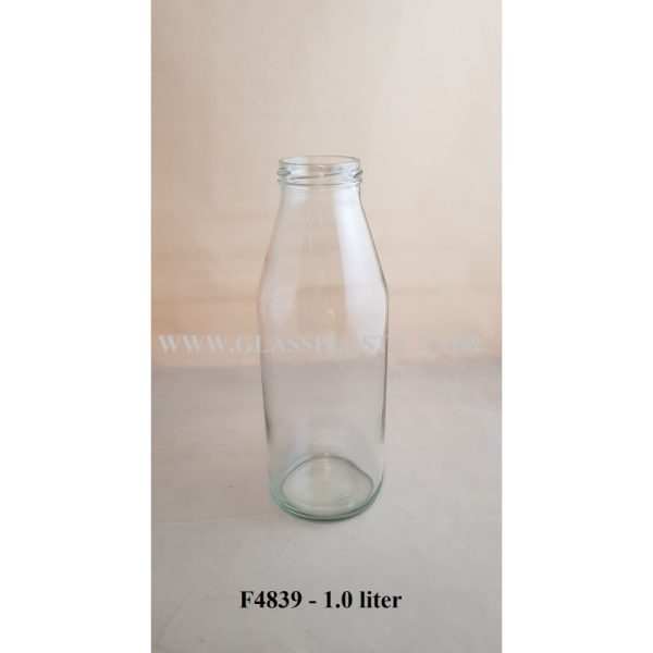Wide Mouth Round Glass Bottle - 1.0 Liter - Image 2